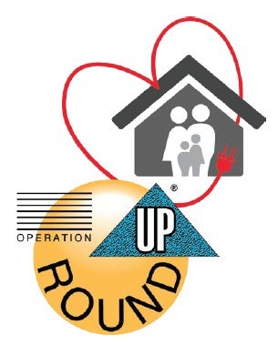 house with heart and operation round up logo